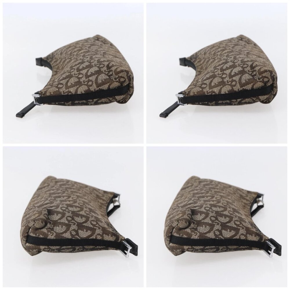 Christian Dior Trotter Canvas Pouch Brown Silver Auth bs29749 - Picture 16 of 16